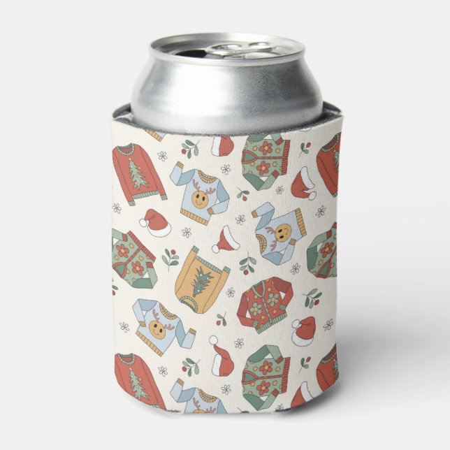 Rafraîchisseur Pour Canette Chandails de Noël et Motif Casquette (Can devant)
