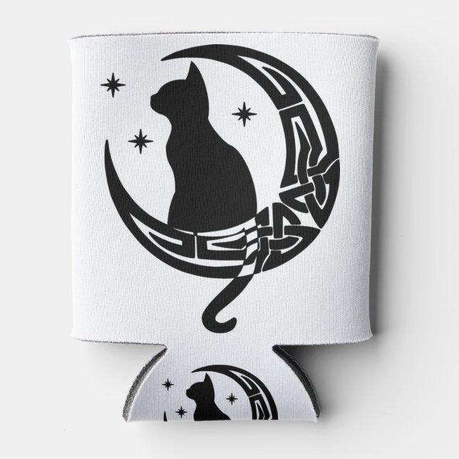 Rafraîchisseur Pour Canette Chat de lune | Lune celtique (Devant)