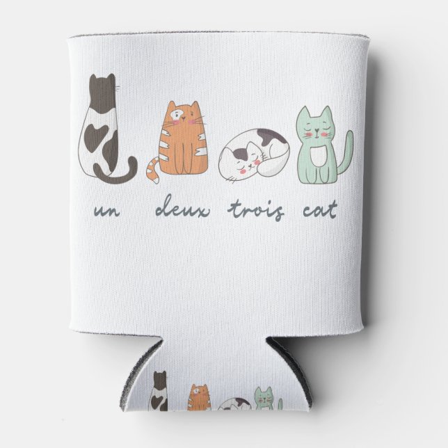 Rafraîchisseur Pour Canette Chat français mignon (Devant)