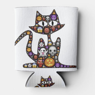 Rafraîchisseur Pour Canette Chat Halloween Emoji Effrayant Icônes Éffrayantes.