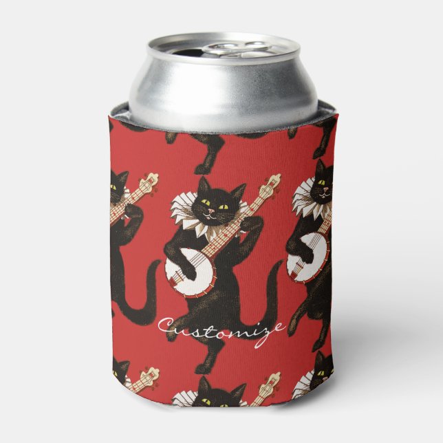 Rafraîchisseur Pour Canette Chat jouant à Banjo Thunder_Cove (Can devant)