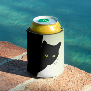 Rafraîchisseur Pour Canette Chat noir à oreille verte