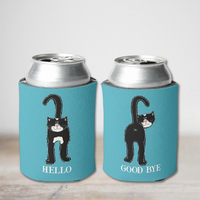 Rafraîchisseur Pour Canette Chat noir mignon (Créateur téléchargé)