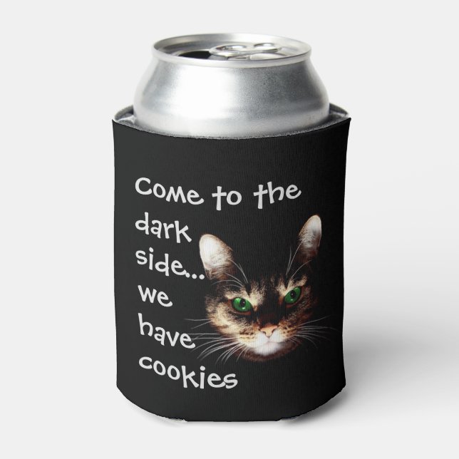 Rafraîchisseur Pour Canette Chats Badass - "Dark Side has Cookies" (Can devant)