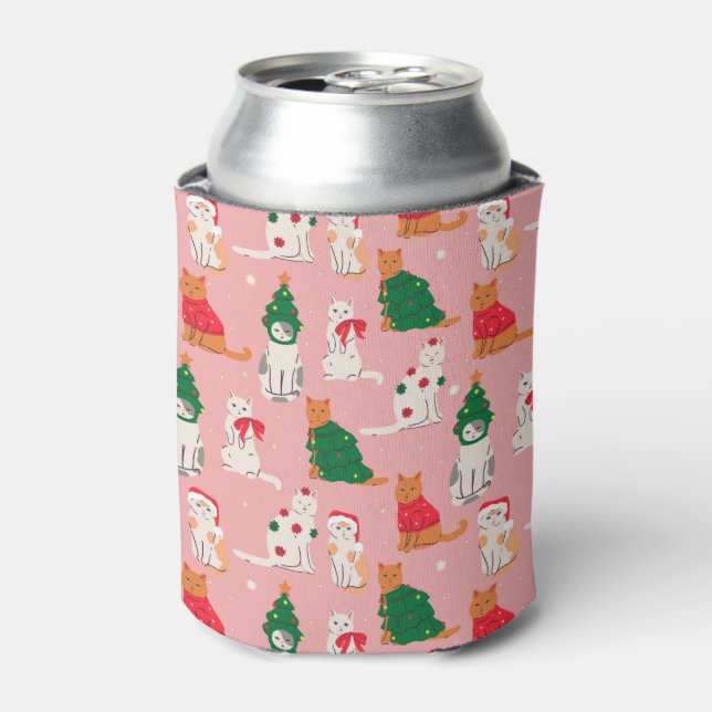 Rafraîchisseur Pour Canette Chats de Noël en Motif d'attraction (Can devant)