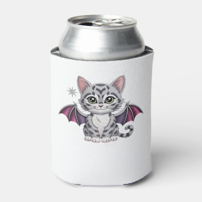 Rafraîchisseur Pour Canette chatte brodée T-shirt classique (Can devant)