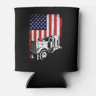 Rafraîchisseur Pour Canette Chauffeur de camion American Flag Trucker cadeau