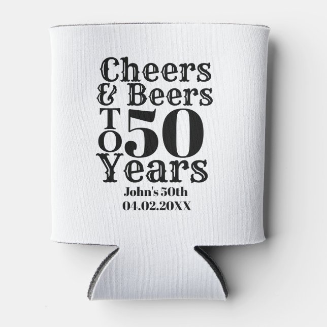 Rafraîchisseur Pour Canette Cheers & Bières personnalisés Anniversaire 30, 40, (Devant)