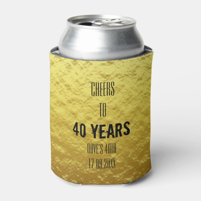 Rafraîchisseur Pour Canette Cheers personnalisés Gold Anniversaire Can Cooler (Can devant)