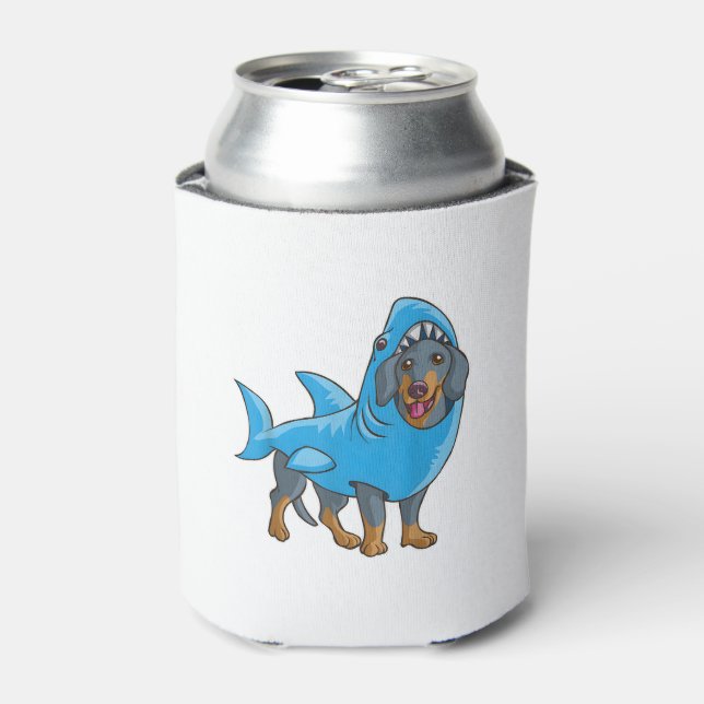 Rafraîchisseur Pour Canette Chemise de requin Dachshund Funny Dog Suit Chien C (Can devant)