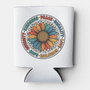 Rafraîchisseur Pour Canette Chemise Fleur de Paix et de Bonté Vintage_1