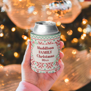 Rafraîchisseur Pour Canette Chemise laide de Noël rétro en blanc cassé