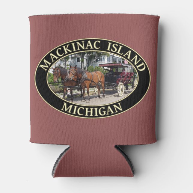 Rafraîchisseur Pour Canette Cheval et transport sur l'île Mackinac, Michigan C (Devant)