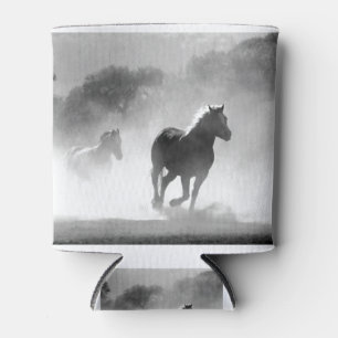 Rafraîchisseur Pour Canette Chevaux de course noir et blanc Photo Artwork