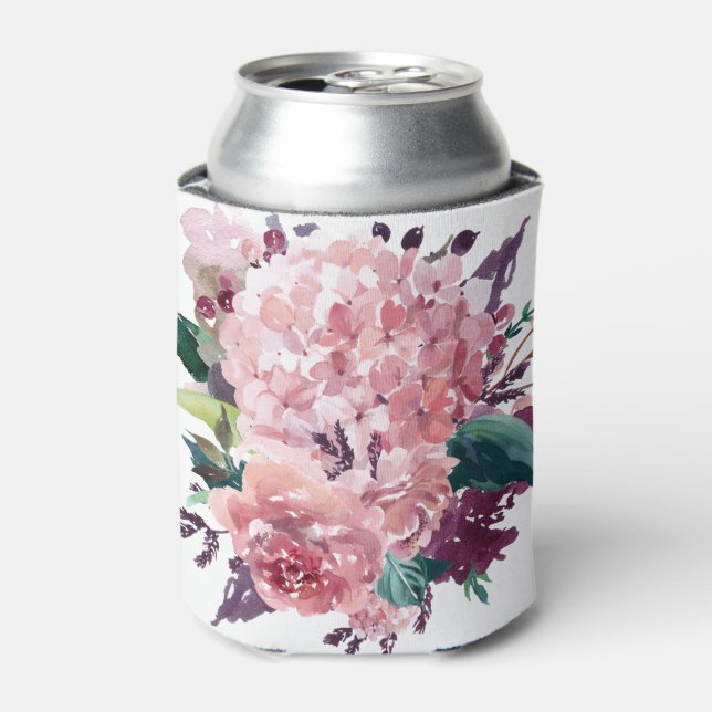 Rafraîchisseur Pour Canette Chic Aquarelle rose féminine Floral (Can devant)