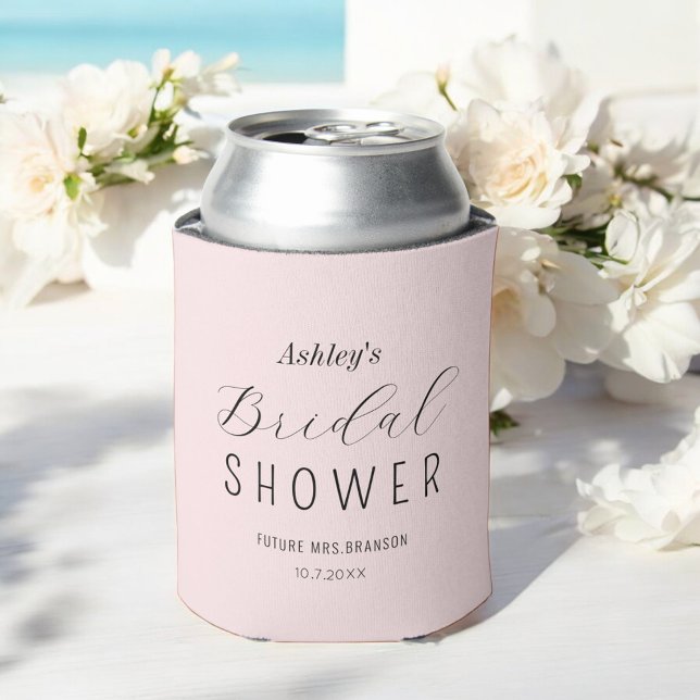 Rafraîchisseur Pour Canette Chic Minimaliste Élégant pour Mariage Rose (Créateur téléchargé)