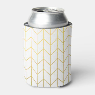 Rafraîchisseur Pour Canette Chic moderne d'arrière - plan blanc de Chevron