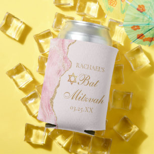 Rafraîchisseur Pour Canette Chic Rose Gold Agate Bat mitzvah Party Personnalis