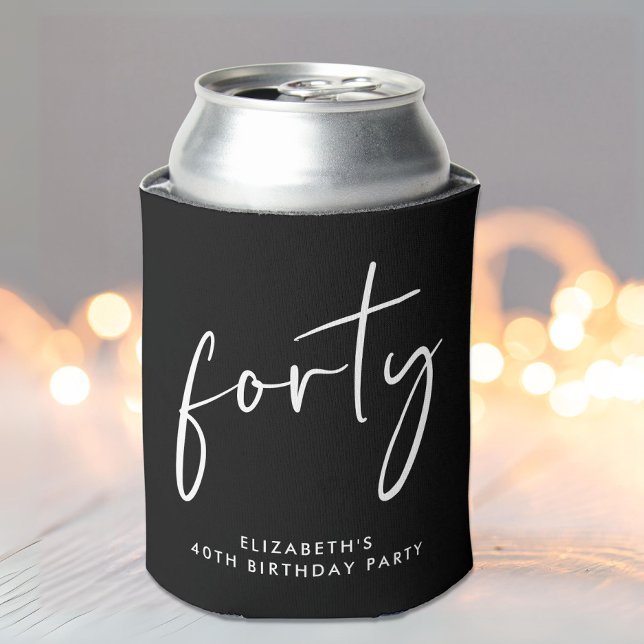 Rafraîchisseur Pour Canette Chic Script 40e fête d'anniversaire (Créateur téléchargé)