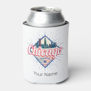 Rafraîchisseur Pour Canette Chicago Illinois États-Unis Retro Skyline États-Un