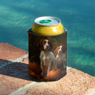 Rafraîchisseur Pour Canette Chiot Brittany Spaniel Délice d'Automne Citrouille