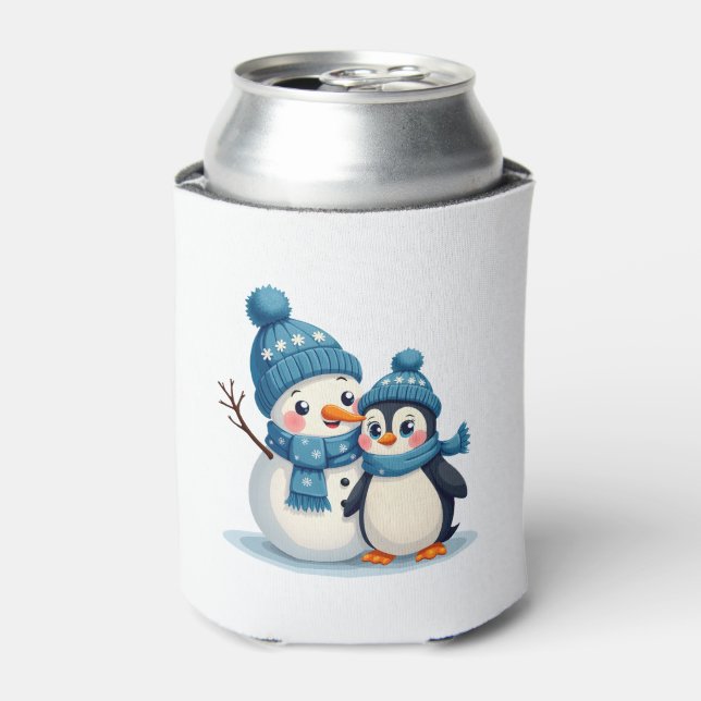 Rafraîchisseur Pour Canette Christmas Merry Christmas For Gift Penguin Snowman (Can devant)