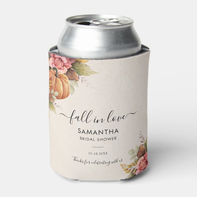 Rafraîchisseur Pour Canette Chute en amour Citrouille Automne Feuilles Fête de (Can devant)