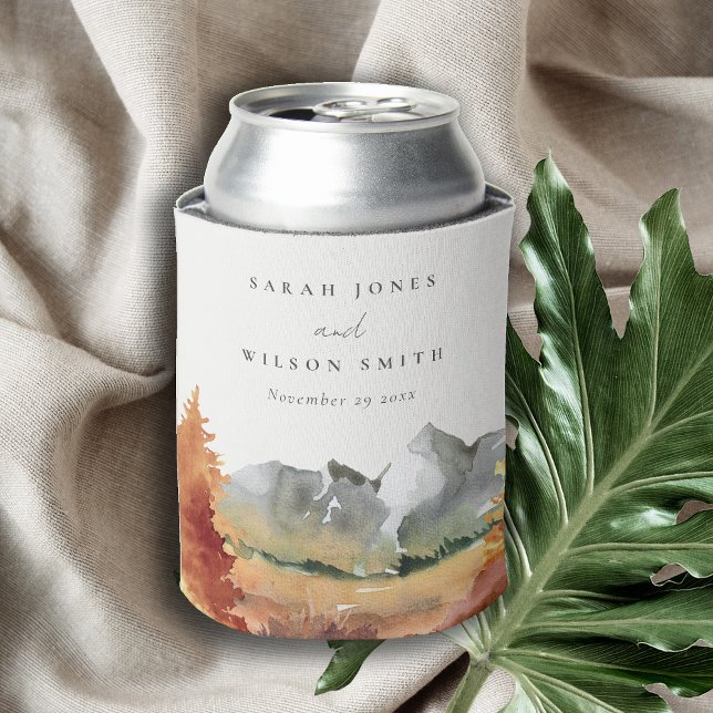 Rafraîchisseur Pour Canette Chute Rouille Orange Mountain Trees Mariage de feu (Créateur téléchargé)