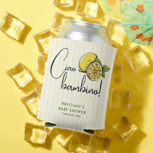 Rafraîchisseur Pour Canette Ciao Bambino Lemon Baby shower d'été italien