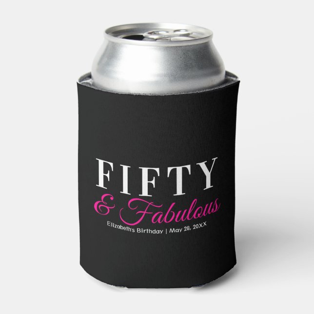 Rafraîchisseur Pour Canette Cinquante et fabuleux Fancy Hot Pink 50e anniversa (Can devant)
