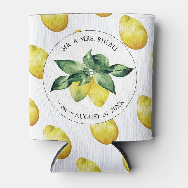 Rafraîchisseur Pour Canette Citron Motif Personnalisé Mariage Can Coolers (Devant)