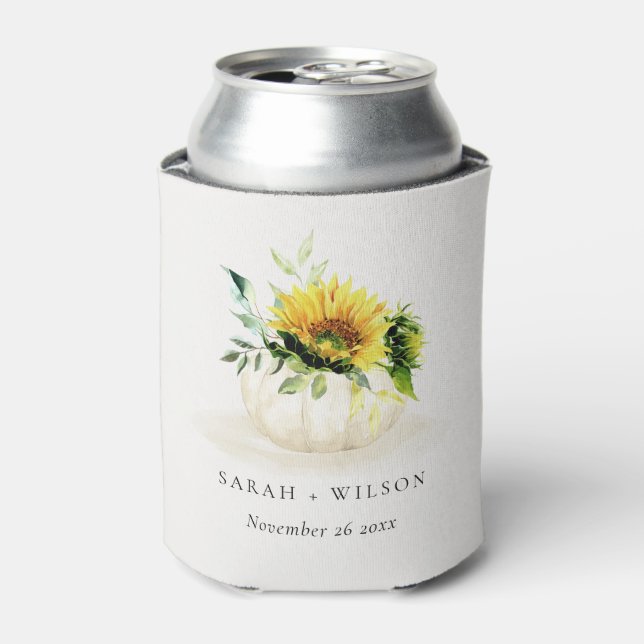 Rafraîchisseur Pour Canette Citrouille de tournesol rustique Flora Mariage d'a (Can devant)