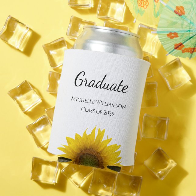 Rafraîchisseur Pour Canette Classe de tournesols jaunes de 2025 Graduation (Été in situ)