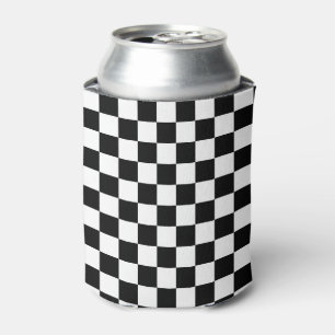 Rafraîchisseur Pour Canette Classic Checkerboard Motif noir blanc