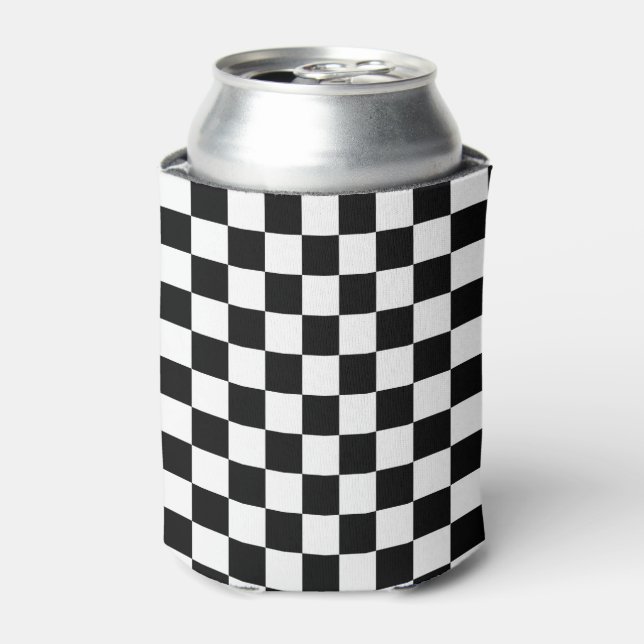 Rafraîchisseur Pour Canette Classic Checkerboard Motif noir blanc (Can devant)