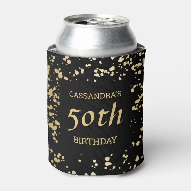 Rafraîchisseur Pour Canette Classy Egypt Gold arrose noir Anniversaire (Can devant)
