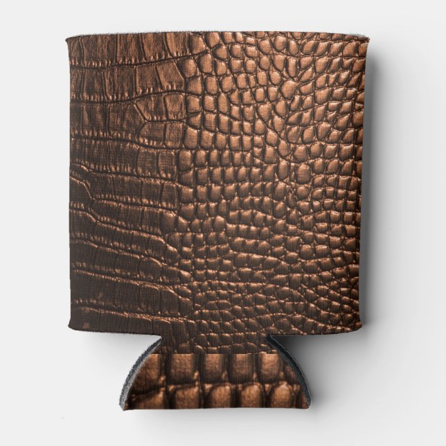 Rafraîchisseur Pour Canette Closeup : crocodile texture cuir. (Devant)