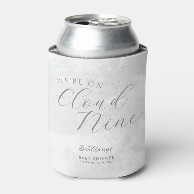 Rafraîchisseur Pour Canette Cloud Neuf Gris Baby shower neutre pour les sexes (Can devant)