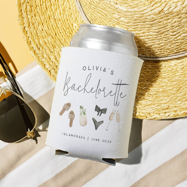 Rafraîchisseur Pour Canette Coastal Summer Personalized Bachelorette Party (Créateur téléchargé)