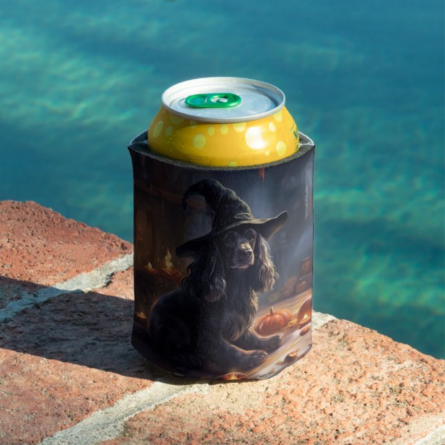 Rafraîchisseur Pour Canette Cocker Spaniel Citrouilles Halloween effrayant (Piscine in situ)