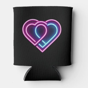 Rafraîchisseur Pour Canette Coeur rose néon/bleu Tasse de la Saint-Valentin
