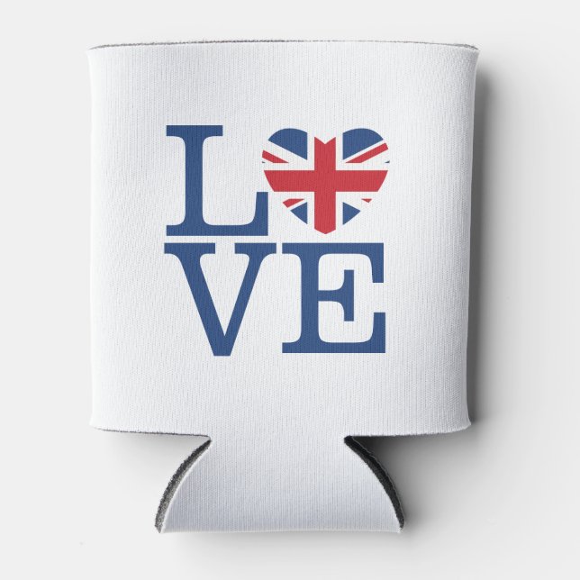 Rafraîchisseur Pour Canette Coeurs britanniques - L'amour Union Jack peut refr (Devant)