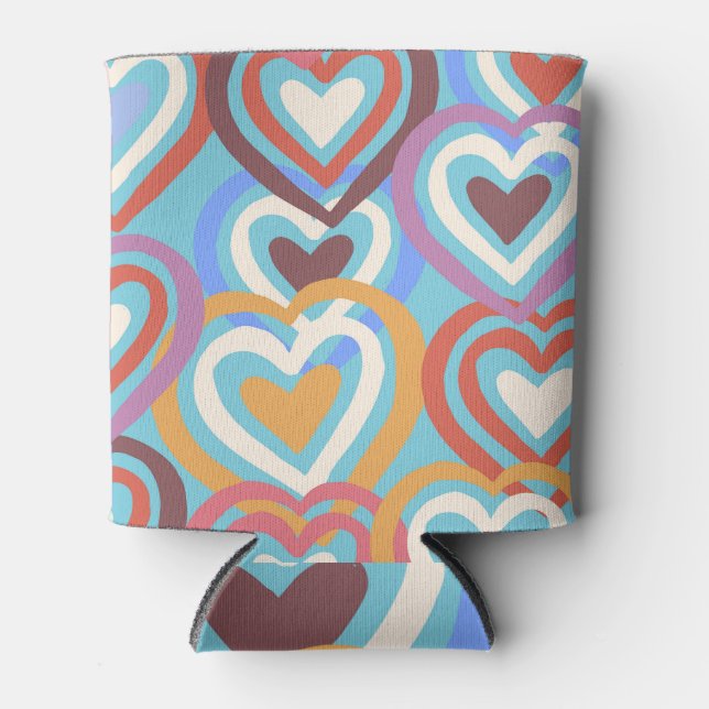 Rafraîchisseur Pour Canette Coeurs Drôle : Motif de texture sans Seamless. (Devant)