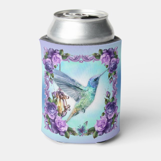 Rafraîchisseur Pour Canette Colibri et rose sur mesure peut refroidir (Can Dos)