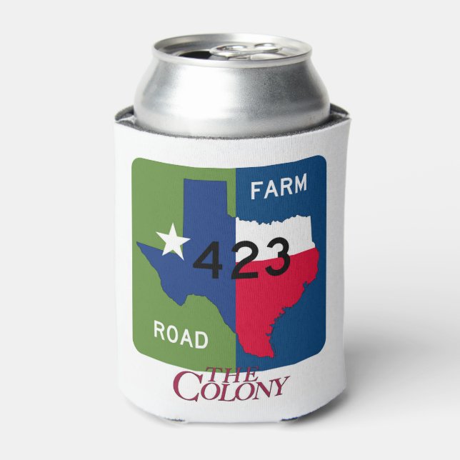 Rafraîchisseur Pour Canette Colony, TX, FM 423 & Texas Longhorn Can Cooler (Can devant)