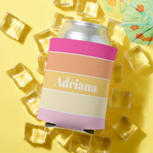 Rafraîchisseur Pour Canette Coloré rose Jaune Personnalisé Bandes de Couleurs