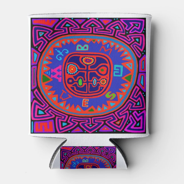 Rafraîchisseur Pour Canette Compas Mola indienne de Kuna (Devant)