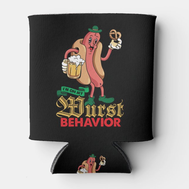 Rafraîchisseur Pour Canette Comportement de Wurst Oktoberfest Beer Lover (Devant)