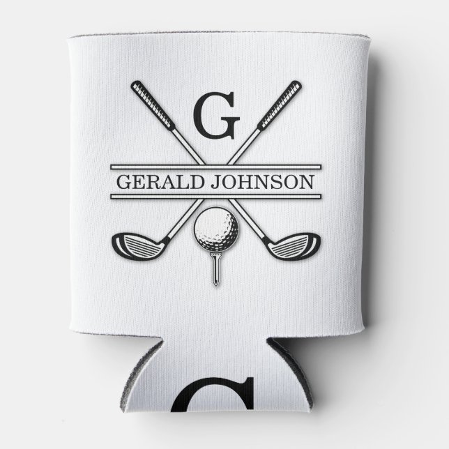 Rafraîchisseur Pour Canette Conception de Monogramme de Golf customisé (Devant)