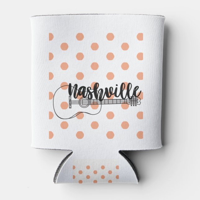 Rafraîchisseur Pour Canette Conception de pois de guitare de Nashville (Devant)